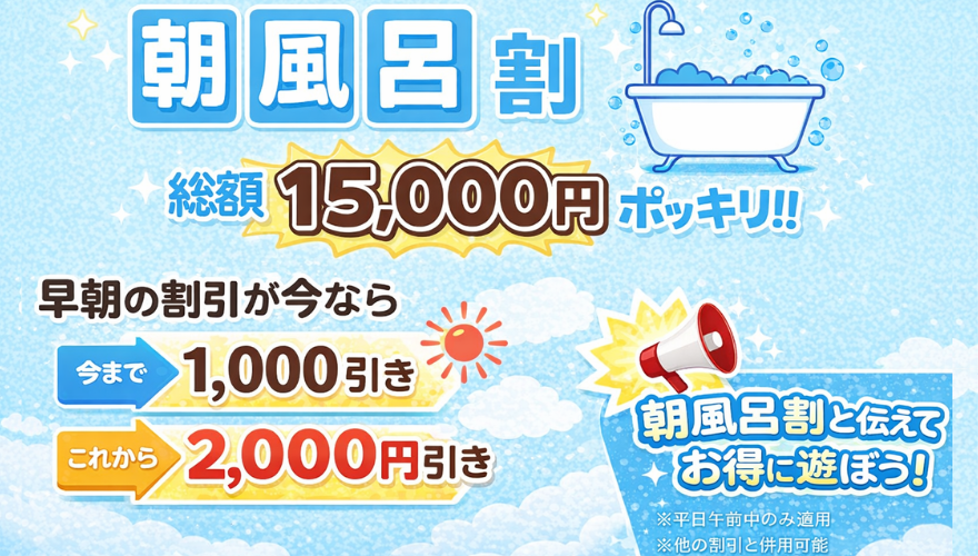 朝風呂割