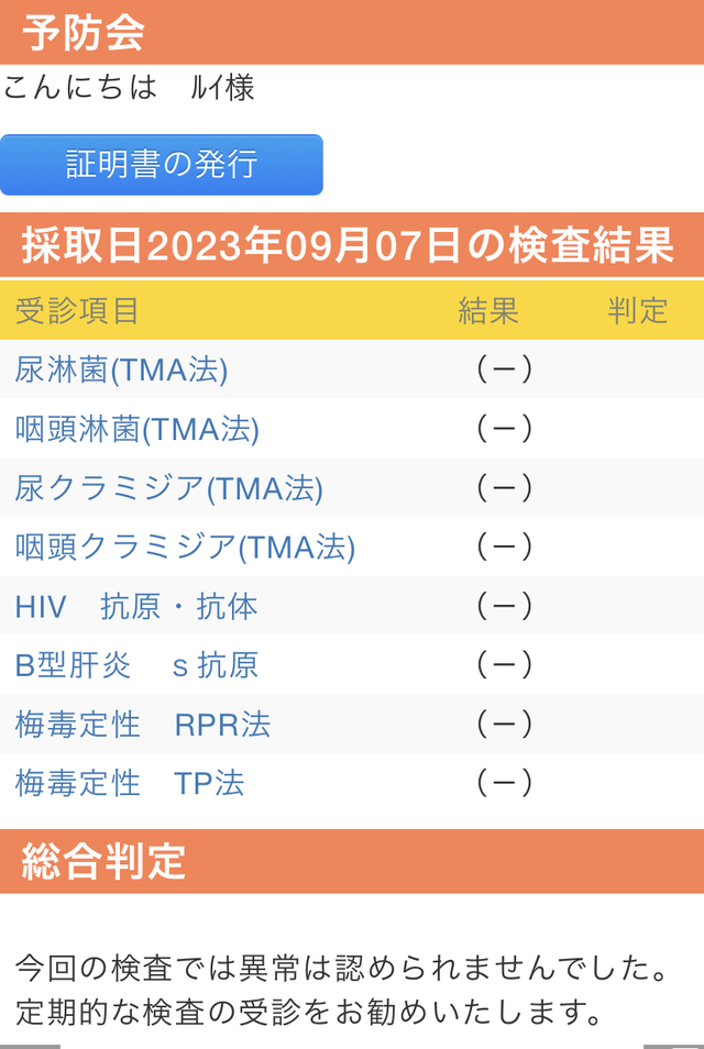 今月も陰性。