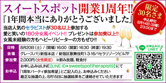 8/20(土)スイートスポット1周年イベントレポ