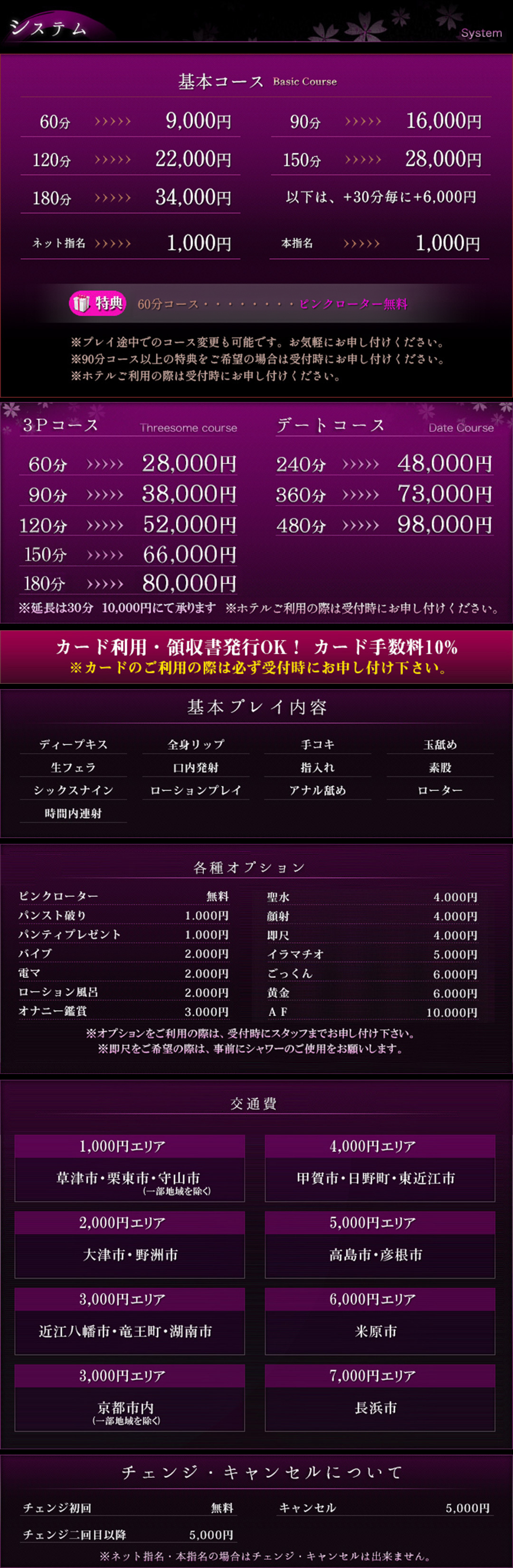 料金表