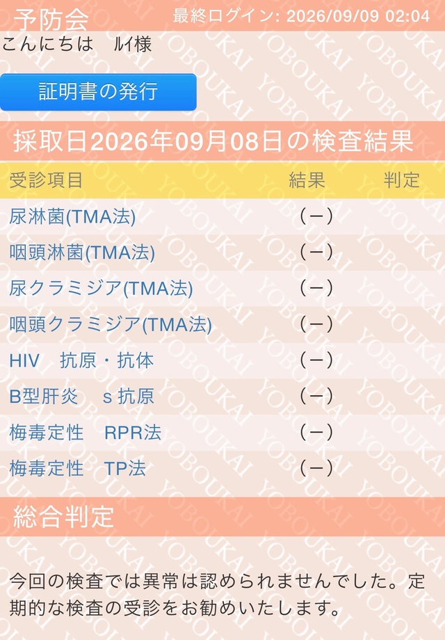 検査結果
