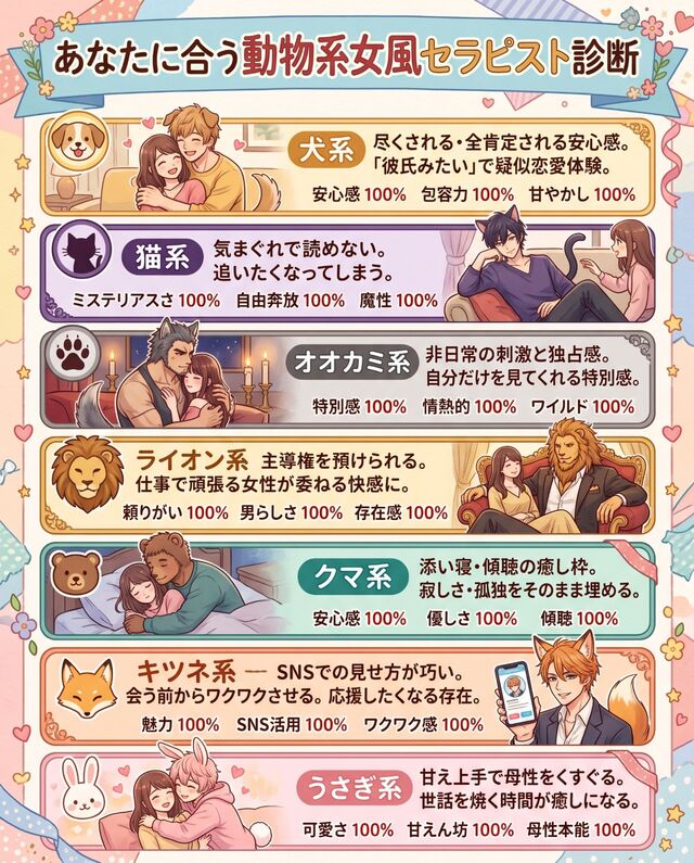 あなたに合う動物系セラピスト診断🐶