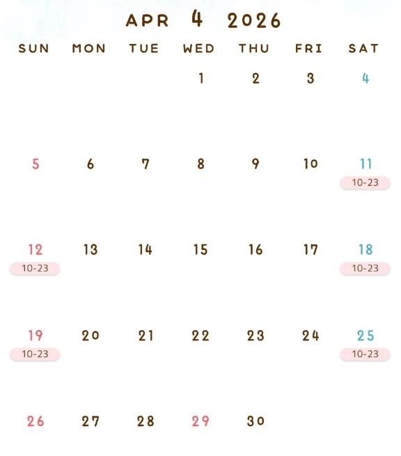 🌸4月シフト🌸