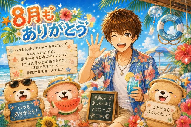 【感謝】8月もありがとうございました