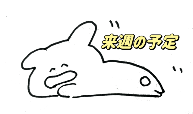 来週の予定(´∀｀)