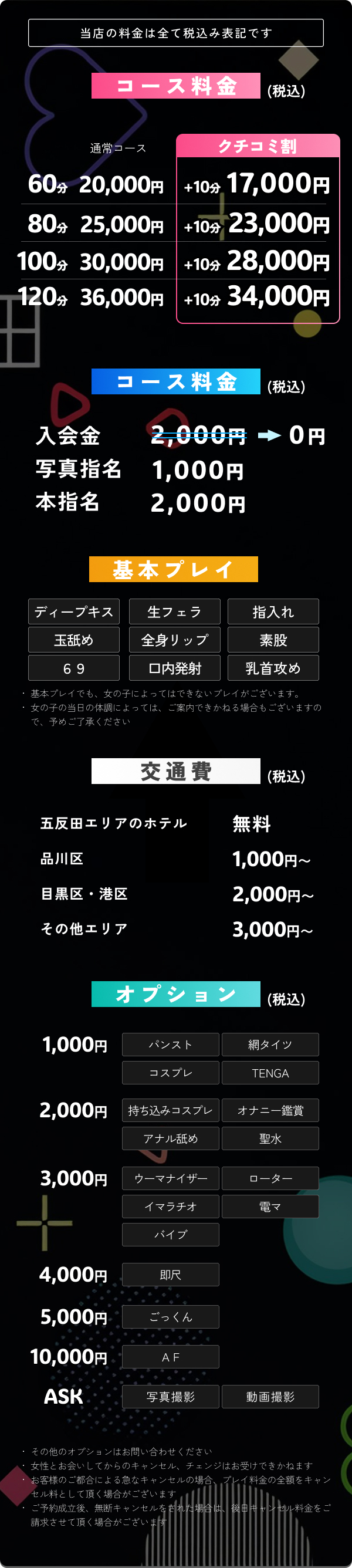 クラブVelve料金表