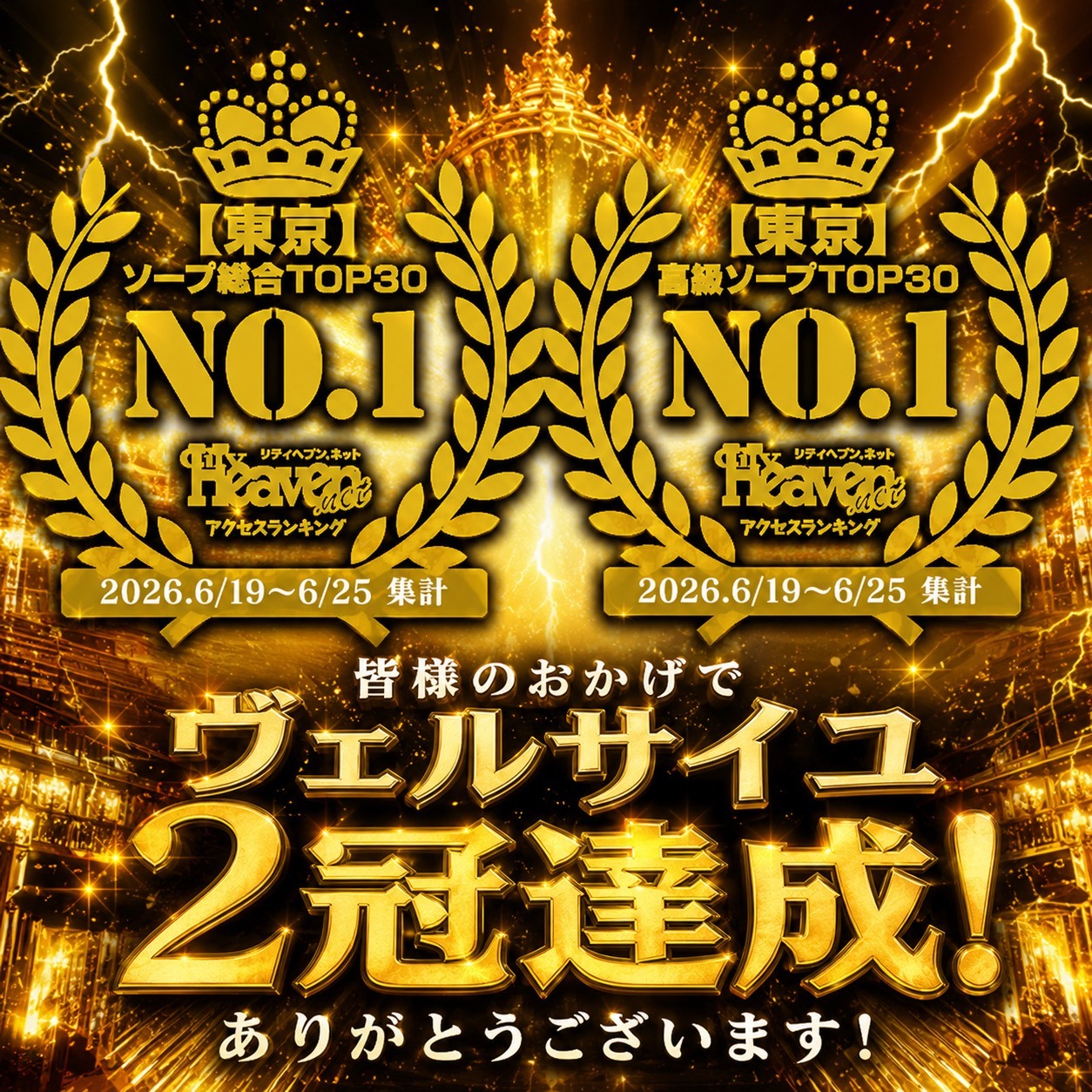 🎉快挙！シティヘブンランキングWランクイン！