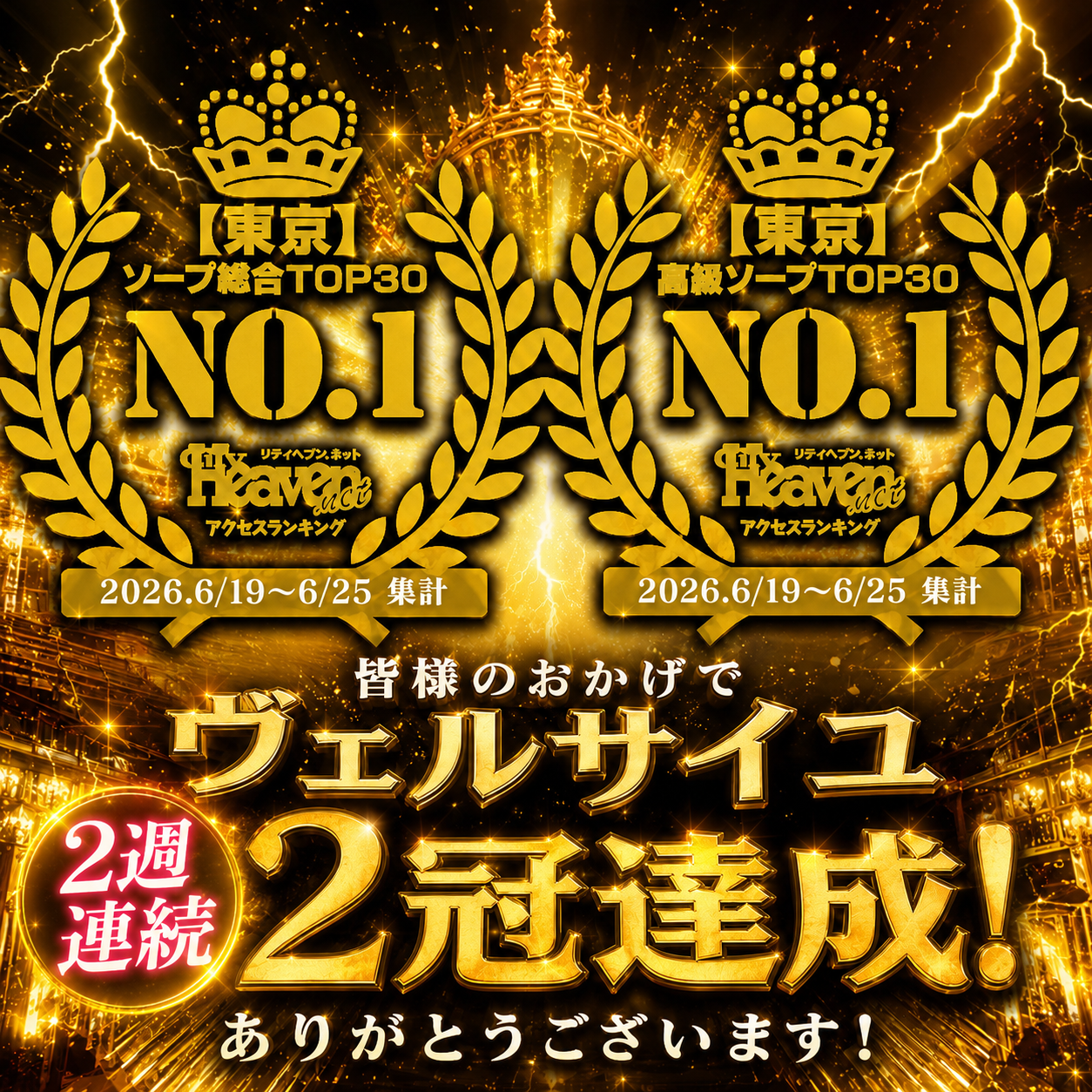 🎉快挙！シティヘブンランキングWランクイン！
