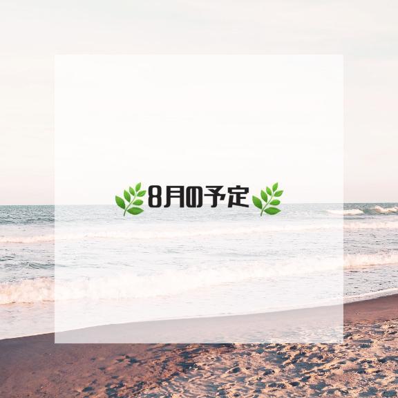 8月の予定🌿