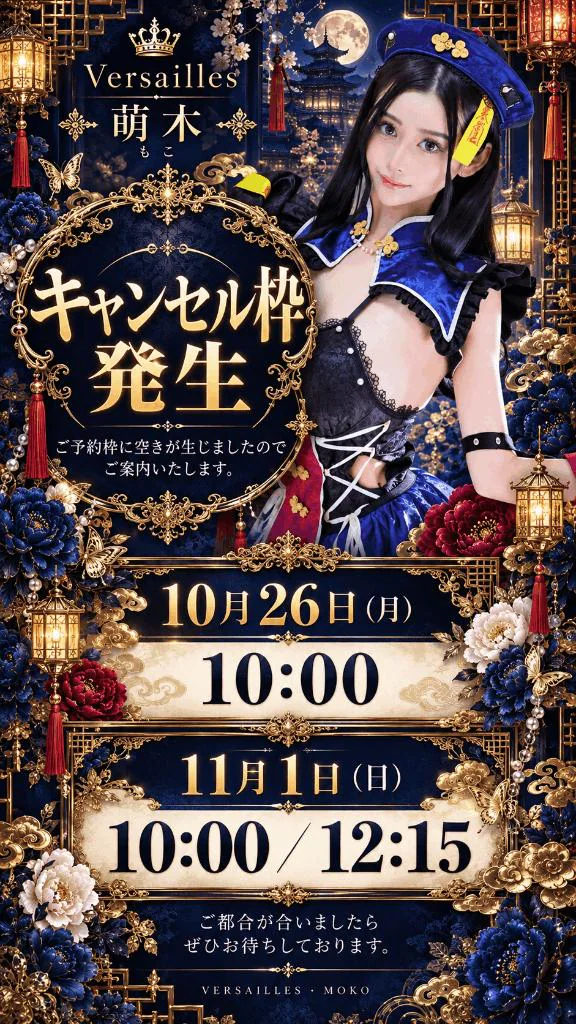 🚨直近でキャンセル枠が発生しました🚨