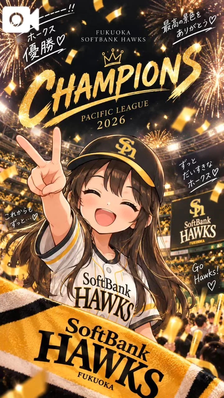 V3⃣✨️ホークス優勝🏆我らの若鷹軍団✨🦅⭐️