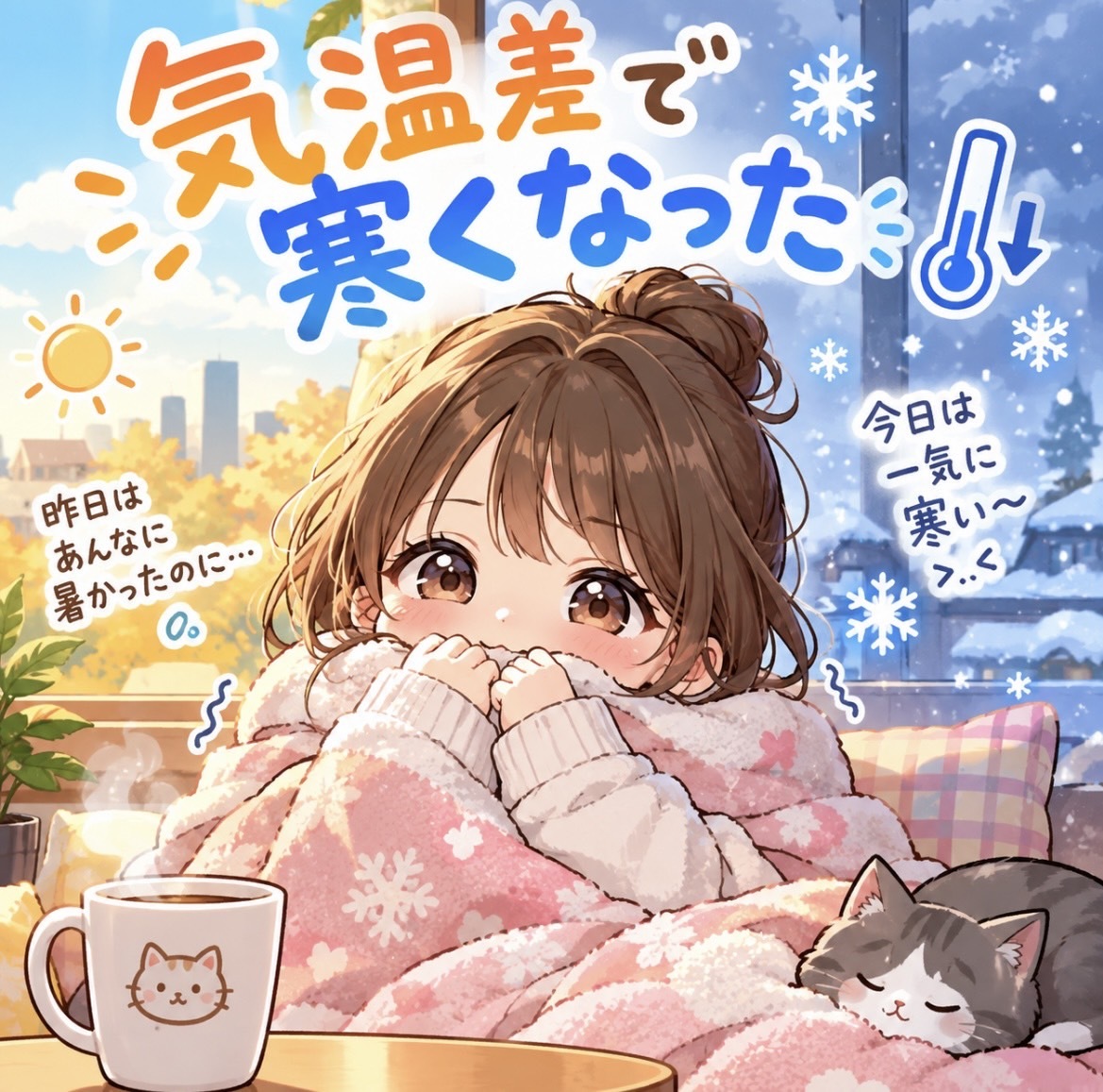 「寒くなってきましたね…でも心はポカポカ♡」