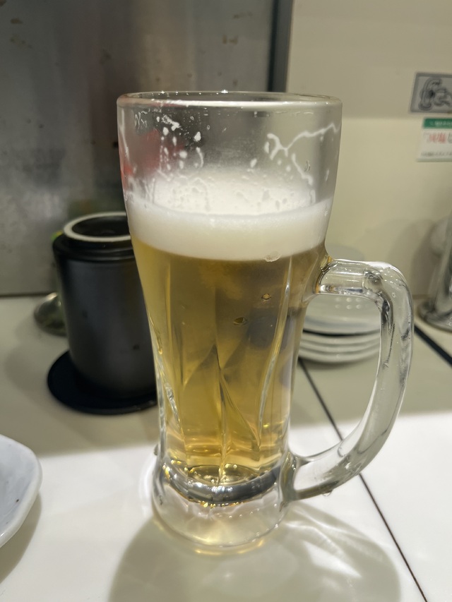 寿司屋でビール